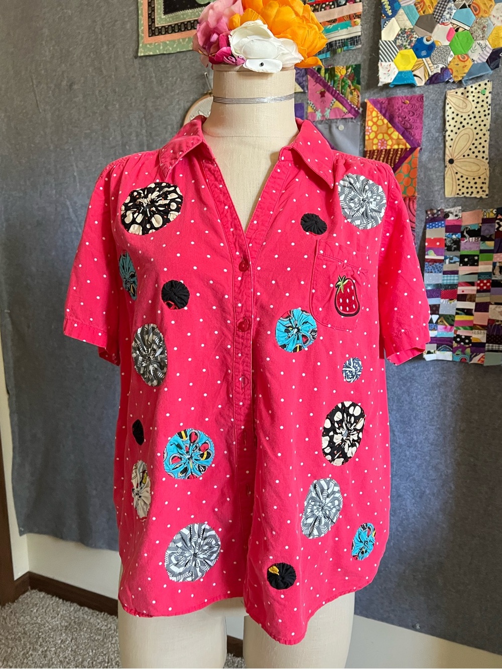 Strawberry and Yoyos Button Down Shirt 🍓